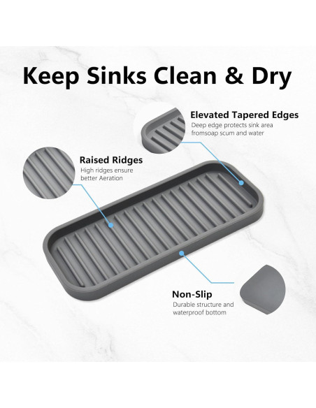 Soporte de Esponja de Silicona Gosmol Gris 2 Piezas 22.86x8.89 cm