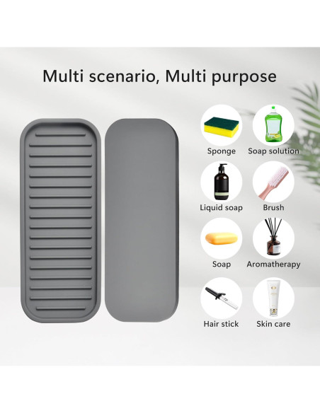 Soporte de Esponja de Silicona Gosmol Gris 2 Piezas 22.86x8.89 cm