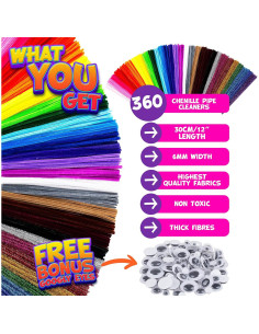 Set de Manualidades Blue Squid 460 Piezas Limpiapipas Chenille 2