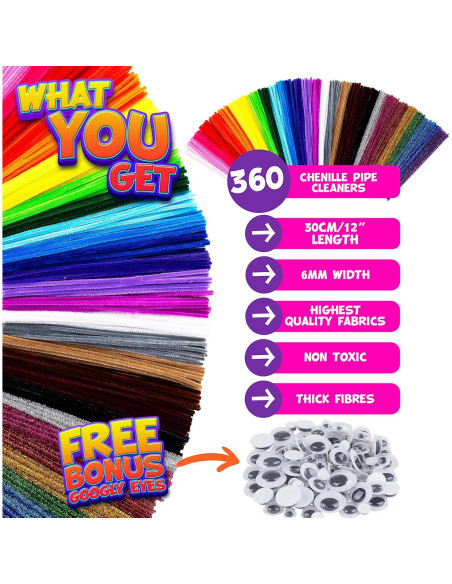 Set de Manualidades Blue Squid 460 Piezas Limpiapipas Chenille