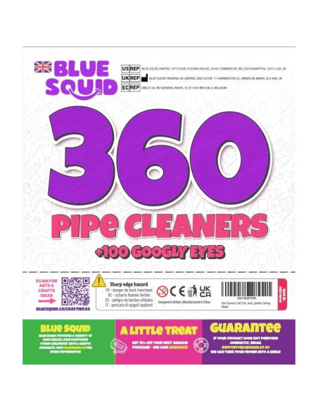 Set de Manualidades Blue Squid 460 Piezas Limpiapipas Chenille