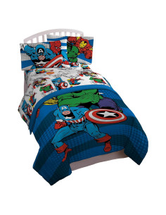 Juego de Cama Twin Avengers Jay Franco 4 Piezas 100% Poliester