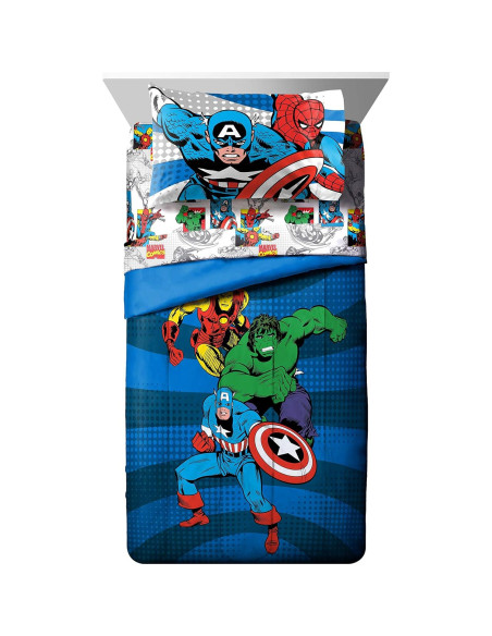 Juego de Cama Twin Avengers Jay Franco 4 Piezas 100% Poliester