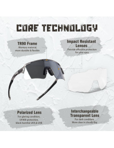 Gafas de Ciclismo Polarizadas OUWOR K159 UV400 para Deportes 2