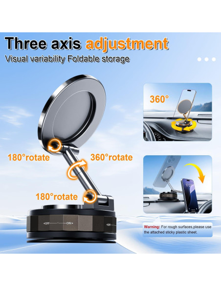 Soporte Magnético para Teléfono de Coche SINGARO 360 Ajustable