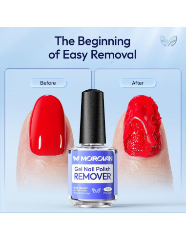 Removedor de Esmalte de Uñas en Gel Morovan 15ml Sin Acetona