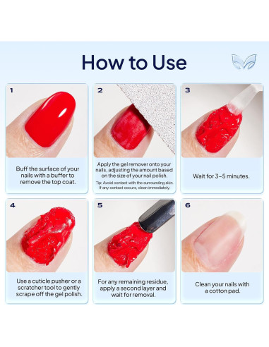 Removedor de Esmalte de Uñas en Gel Morovan 15ml Sin Acetona