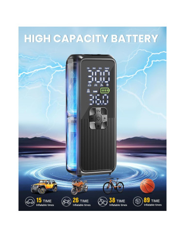 Compresor de Aire Portátil Anycash T05-E 150PSI con Luz LED