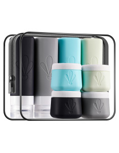 Set de Botellas de Viaje INSFIT 8 Piezas 90ml y Tarros 60ml