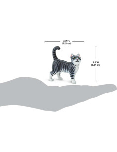 Figura de Gato Atigrado Gris Safari Ltd. 5 cm - Juguete Educativo 2