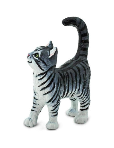 Figura de Gato Atigrado Gris Safari Ltd. 5 cm - Juguete Educativo