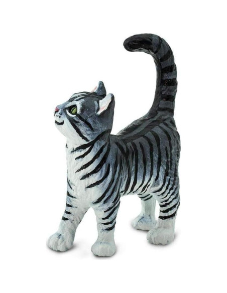 Figura de Gato Atigrado Gris Safari Ltd. 5 cm - Juguete Educativo