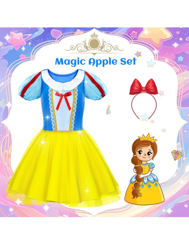 Vestido de Princesa para Niñas Tlooe - Disfraz 3-8 Años