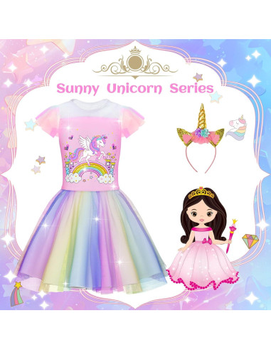 Vestido de Princesa para Niñas Tlooe - Disfraz 3-8 Años