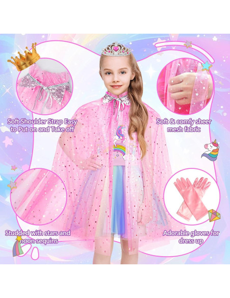 Vestido de Princesa para Niñas Tlooe - Disfraz 3-8 Años