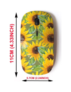 Ratón Inalámbrico 2.4G CJCBROES Girasol para Portátiles 2