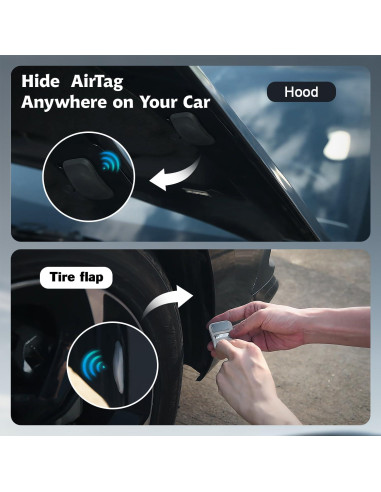 Funda Magnética de Silicona Sifemp para AirTag - 4 Pack Negro