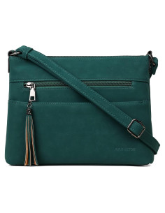 Bolso Cruzado Mediano MASINTOR Verde Vintage de Cuero Vegano