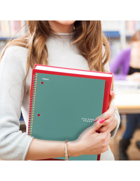 Cuaderno Espiral Five Star 1 Asignatura 100 Hojas Cuadriculado Verde