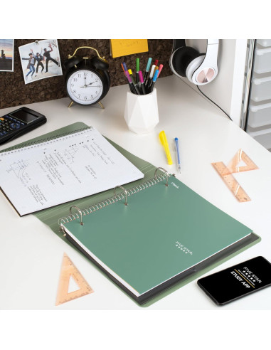 Cuaderno Espiral Five Star 1 Asignatura 100 Hojas Cuadriculado Verde