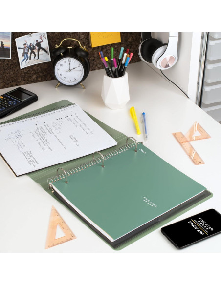 Cuaderno Espiral Five Star 1 Asignatura 100 Hojas Cuadriculado Verde