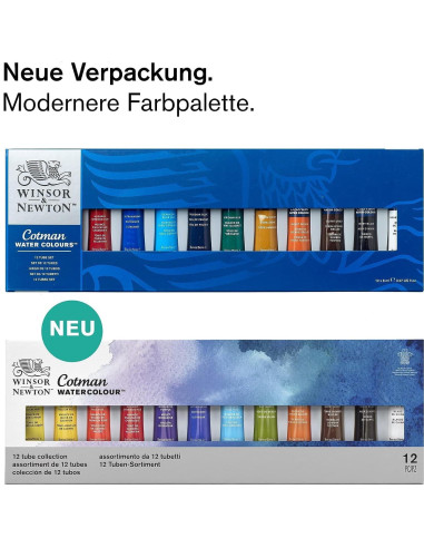 Set de Acuarelas Cotman Winsor & Newton 12 Colores 8ml
