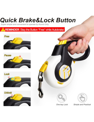 Correa Retráctil para Perros FIDA AutoBrake 4.88m Pequeña