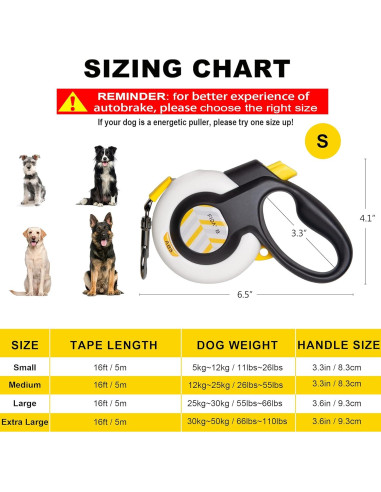 Correa Retráctil para Perros FIDA AutoBrake 4.88m Pequeña