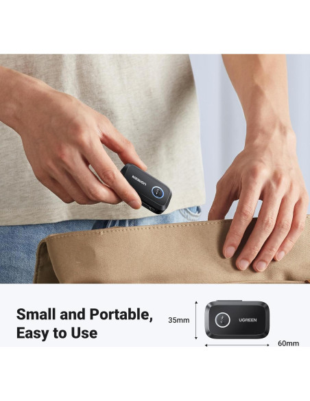 Adaptador Bluetooth UGREEN 5.4 Aux 3.5mm para Coche - 15H Batería