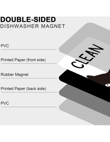 Imán de Lavavajillas PZJIEAN Gato Negro Doble Cara 8.9x5.6cm