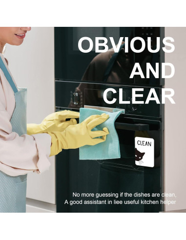 Imán de Lavavajillas PZJIEAN Gato Negro Doble Cara 8.9x5.6cm