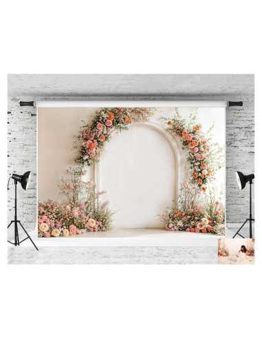 Fondo de Boda Arco Floral Kate 2.2x1.5m Microfibra