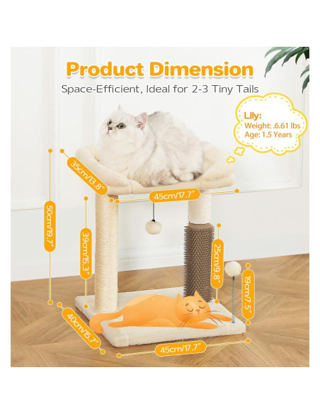 Torre para Gatos Pequeños Made4Pets 50.8 cm Beige 4 en 1