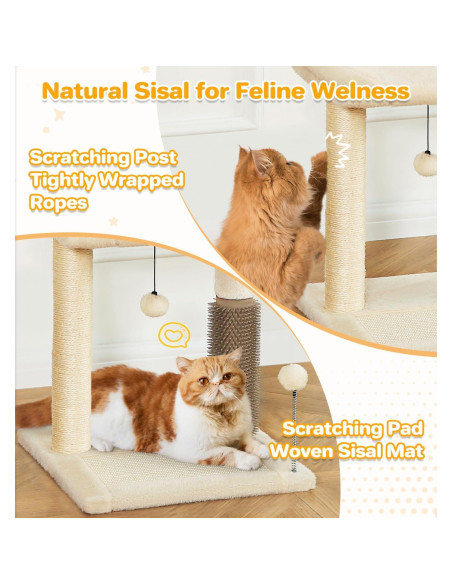 Torre para Gatos Pequeños Made4Pets 50.8 cm Beige 4 en 1