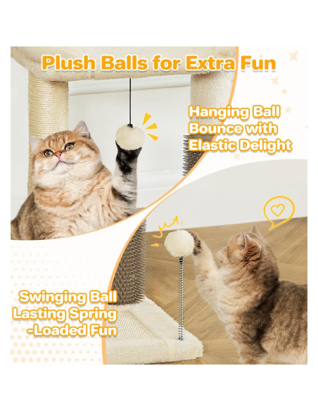 Torre para Gatos Pequeños Made4Pets 50.8 cm Beige 4 en 1