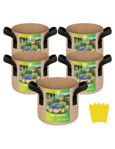 Bolsas de Cultivo YSSOA 5-Pack 7.6L Tela No Tejida