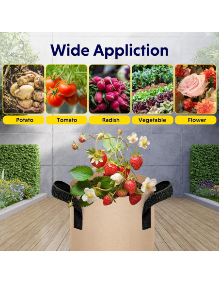 Bolsas de Cultivo YSSOA 5-Pack 7.6L Tela No Tejida