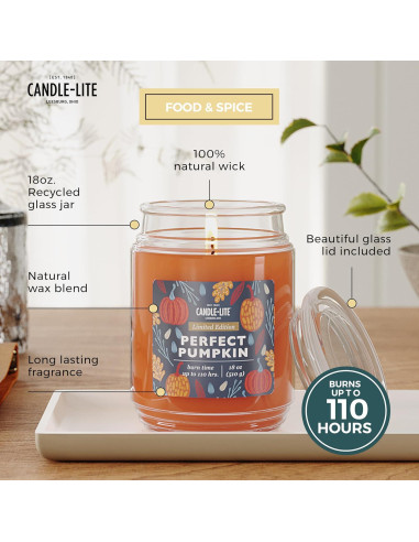 Vela Aromática Candle-Lite Calabaza Perfecta 510 g con Mecha Única