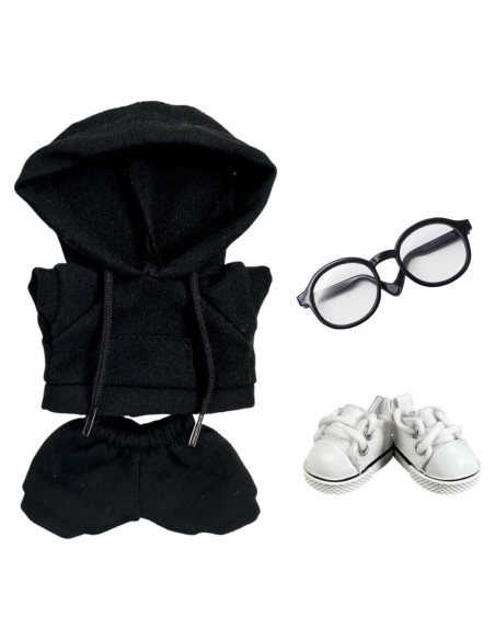 Conjunto de Ropa para Muñeca QIXINGWISE 17cm 4 Piezas Negro