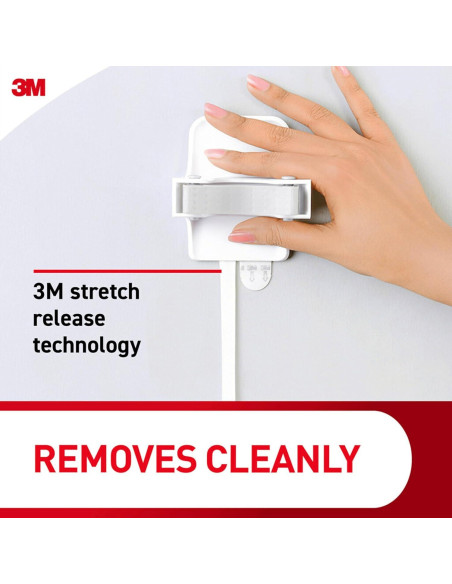 Soporte de Pared para Escobas Command - 3 Ganchos, Blanco