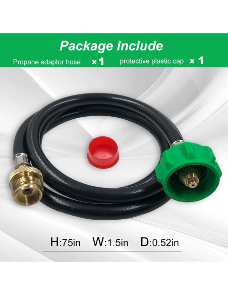 Adaptador de Manguera de Propano 1 lb a 20 lb Weber Q 1.83 m