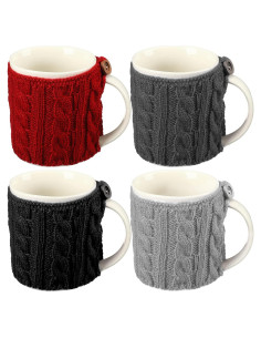 Mangas Aislantes Reutilizables Skyley 4 Pcs para Tazas 18x9cm