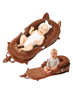 Cojín Portátil para Bebé Marrón - 3 en 1, 0-24 Meses