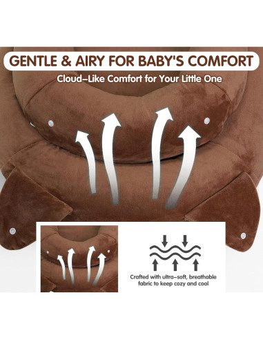 Cojín Portátil para Bebé Marrón - 3 en 1, 0-24 Meses