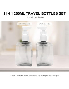 Botellas de Viaje Skycase 2 en 1 Rosa - A Prueba de Fugas 2