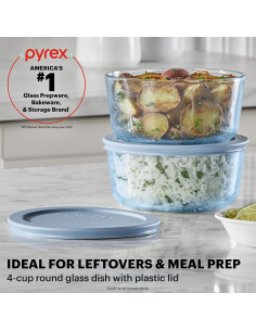 Contenedor de Almacenamiento de Alimentos Pyrex 4 Tazas Redondo 2