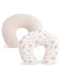 Konssy 2 Fundas de Almohada de Lactancia Elásticas Beige