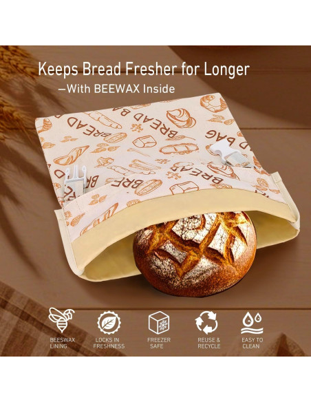 Bolsa de Pan de Cera de Abeja EdenEcho XL 33x43cm Ecológica