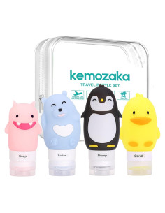 Conjunto de Botellas de Silicona Reutilizables Kemozaka 4 Piezas