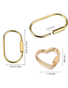 Carabiner de Bloqueo en Forma de Corazón KCKEYS 30mm 2